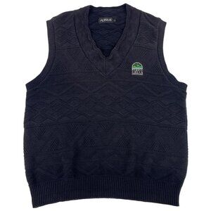 Aureus Men's Pebble Creek Country Club Golf Sweater Vest L Black 100% Cotton